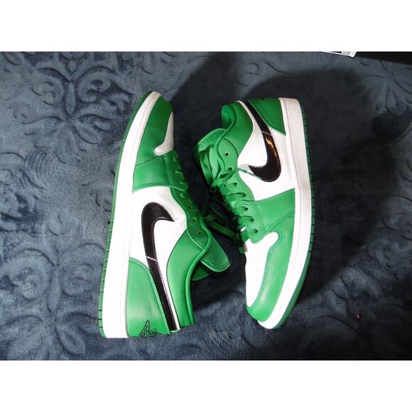 Jordan 1 Low Shoe Mens 15 Pine‎ Green (GS) EUC Basket Ball Trainer - Picture 9 of 12